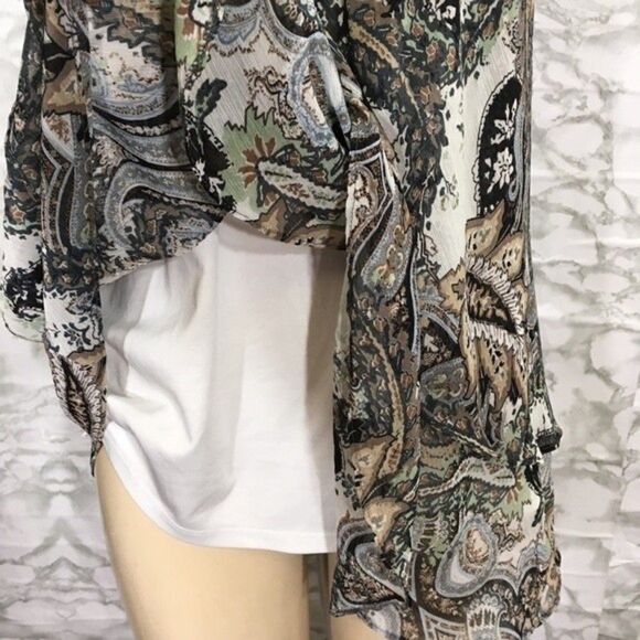 CB Established 1962 Layered Cap Sleeve Lined Chiffon Blouse 1X - Picture 3 of 10